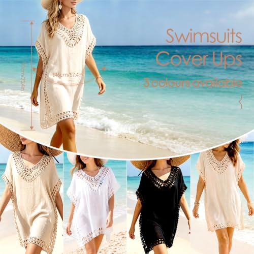 Image of Bathing Suit Cover Up for Women,V-Neck Summer Swimsuit Coverups Loose Swimwear Beach Dress for Pool Sea Party