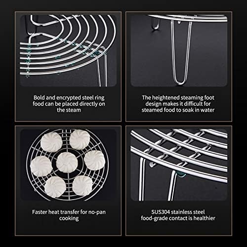 BEAUTIFABLE 2pcs Cooking Racks Round Steam Racks Stainless Steel Steam Basket Single-Layer Grill Rack Grid Steamer Insert Cooking Rack for Air Fryer Pot Rack Pressure Cooker Oven