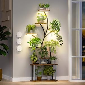 Plant Stand Indoor with Grow Lights,9 Tiered Tall Plant Shelf,Metal Plant Stand for Multiple Plants,Corner Shelf Stand for Plants,Plant Flower Holder for Patio Balcony Garden