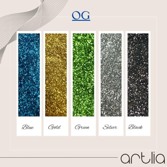 Artlia - Non-Toxic Mica Glitter Tone Powders for Epoxy Resin, Soap Making, Nail Art, Candle Making, Bath Boms, DIY Arts & Crafts - 5 gm Each Tone (Pack of 5)
