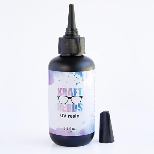 Kraft Nerds Resina UV, resina epoxi de curado rápido ultravioleta, dura y transparente, fabricación de joyas, luz UV y luz solar activada