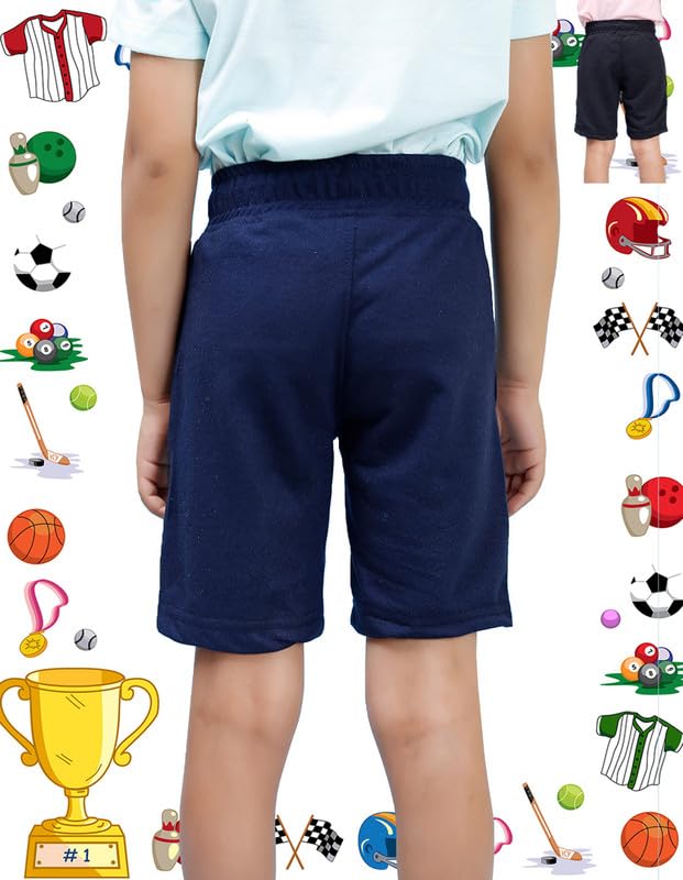 Image of Nusyl Solid & Printed Cotton Blend Shorts for Boys | Comfortable Casual Shorts | Soft Breathable Fabric with Elastic Waistband | Relaxed Fit | 2-16 Years | Multiple Colors