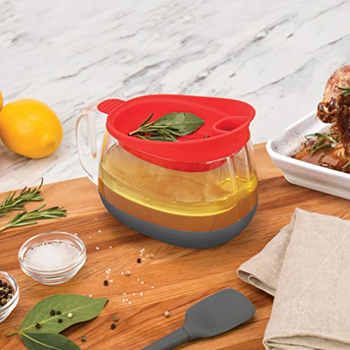 Image of Tovolo 4 Cup Gravy Strainer, Easy Pour, Fat Straining, Dishwasher Safe