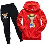 BEYSG Boys Girls 2 Pieces Tracksuit Clothing Set-Anime ONE PIECE Pullover Long Sleeve Hoodie and Sweatpants Sweatsuit