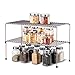 WOSOVO Expandable Stackable Shelf Kitchen Cabinet Counter Rack Organizer Multipurpose Pantry Bedroom Bathroom Storage Racks, 2 Pack