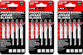 15 x TopsTools T101AO Straight and Curved Cuts Jigsaw Blades Compatible with Bosch, Dewalt, Makita, Milwaukee and many more