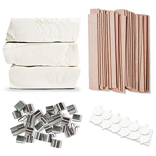 The Wooden Wick Co. Natural Soy and Coconut Blend Wax + Candle Wicks | Beginner Candle Making Bundle with 11 lbs of Luxury Soy Wax + 30 Wood Wicks (Virgin Coconut Soy)