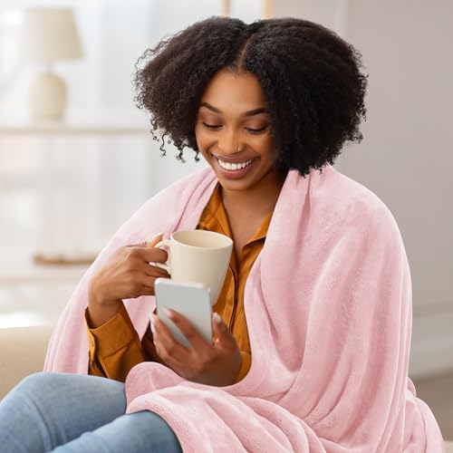 Image of Utopia Bedding Fleece Blanket Full Size Pink 300GSM Luxury Fuzzy Soft Anti-Static Microfiber Bed Blanket (90x84 Inch)