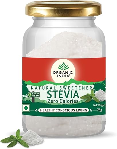ORGANIC INDIA Stevia Powder || Natural Sweetener || Sugar Free || 75 gm
