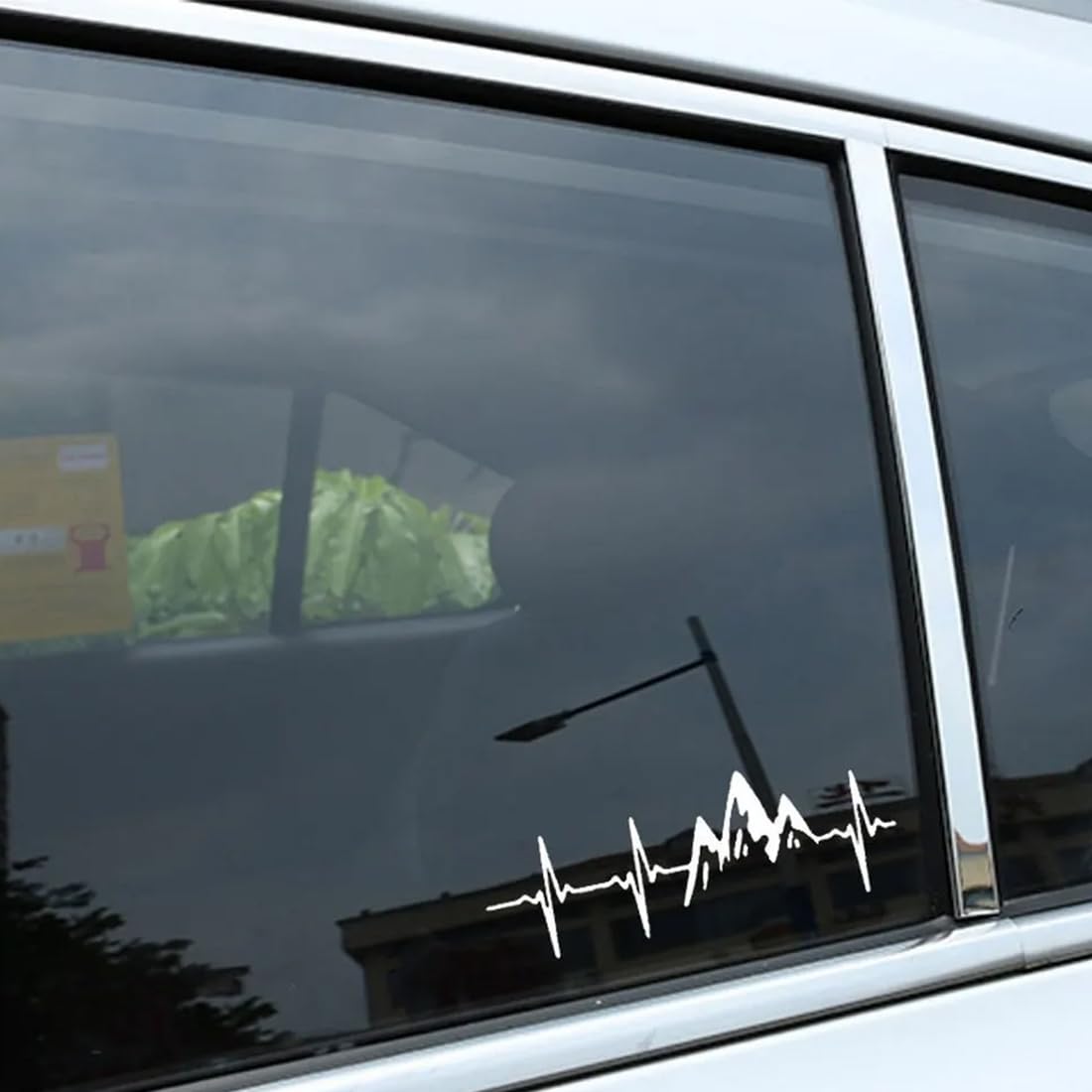 Adesivo Auto Per Parabrezza Battito Cardiaco, Nero, Lunghezza 51,8 Cm, Pellicola Autoadesiva Rimovibile Per Esterni - 4