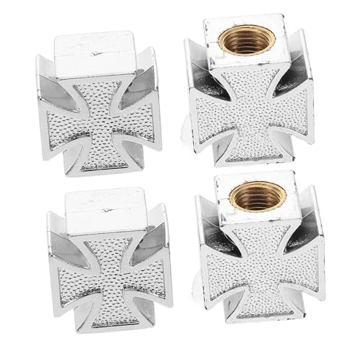 GARVALON 4 Piezas Tapa De Válvula Tapón De Presión De Los Neumáticos Cubiertas De Potencia Universales Tapas De Boquillas De Neumáticos Tapas De Válvulas De Vástago El Plastico Silver