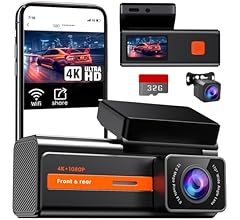 Dash Cam Front and Rear Camera, Veement 4K Dash Cam, Car Dash Camera 4K+1080P with 1.47” Display, 170°Wide, Night Vision,24…