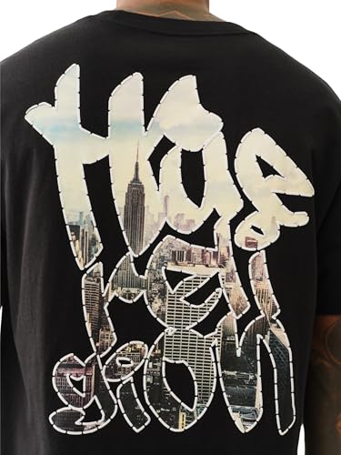 True Religion Men's Short Sleeve Graffiti Puff Tee - Casual Graphic Crew Neck T-Shirt4