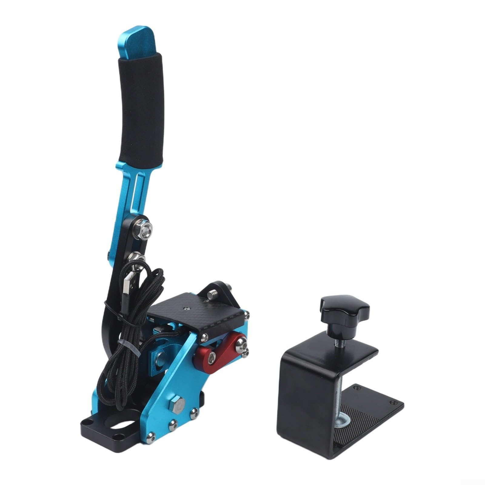 Freno a mano USB per giochi di corse per PC, sensore Hall Drifting Brake con tensione regolabile della molla, accessorio da gioco in lega di alluminio per Logitech G27 G29 G920 T300 (blu)