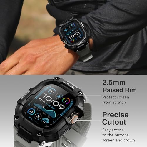Image of ULTIMAL Rugged Band with Case for Apple Watch 49mm, Military-Grade Shockproof Protective Strap for Men, All-in-One Outdoor Sport Watch Band Compatible with Apple watch Ultra 3 /2 /1 (Grey)