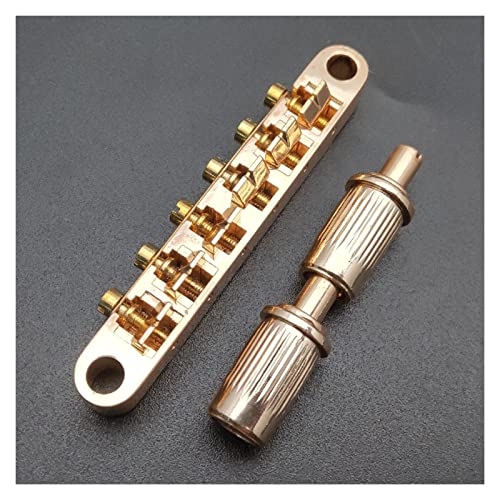 ギター交換部品 1サドルブリッジを設定します に-マチックブリッジ LP SGエレキギターブリッジブラック/ゴールド/クロム (Color : Gold)