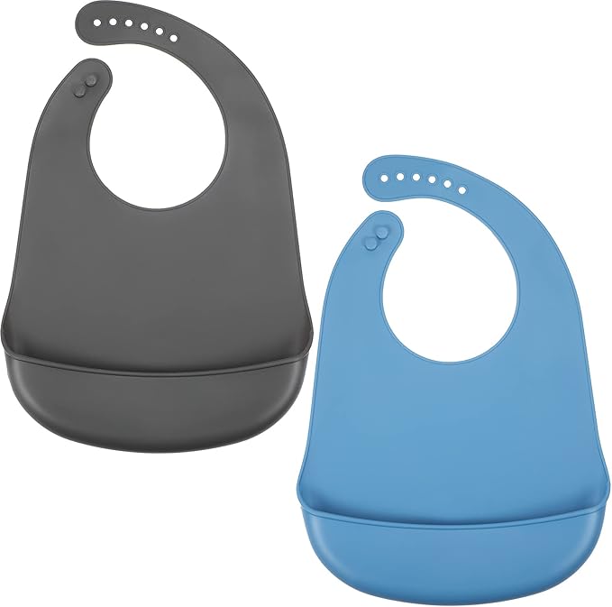 2 Pieces Adult Bibs for Men Women, Adult Bibs Washable, Clothing Protectors and