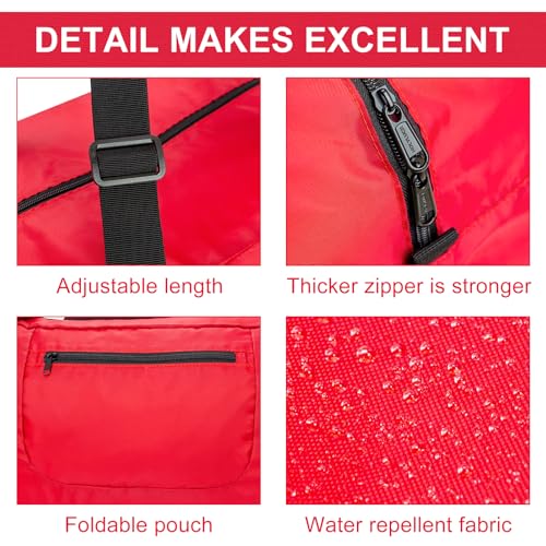 Image of HOLYLUCK Foldable Travel Duffel Bag For Women & Men Luggage Great for Gym -55L, Red