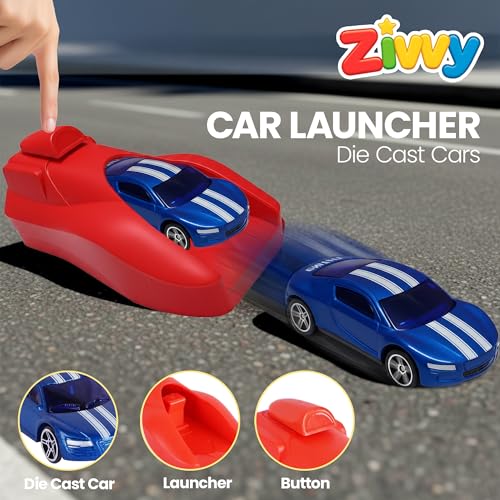 Image of Die Cast Metal Car Toy Set of 3 with Cones | Multicolor Mini Racing Toy Cars High Speed Free Wheel | Small Car Toys for Kids Boys & Girls 2-5 Years | Unbreakable Toy Car Gift Set 3-8 Years