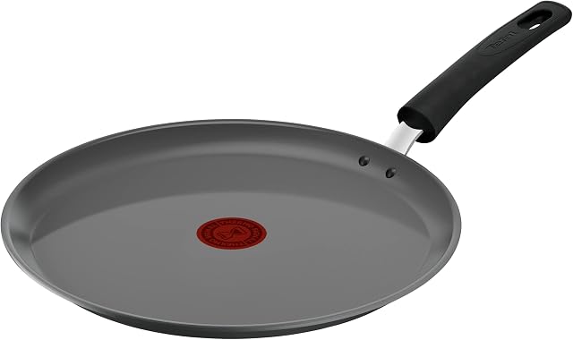 Tefal Patelnia do naleśników 28 cm, indukcyjna, ceramiczna powłoka nieprzywierająca, ekologicznie zaprojektowana, z recyklingu, zdrowe gotowanie, Termo-Sygal, Wyprodukowano we Francji, Renew C4253913