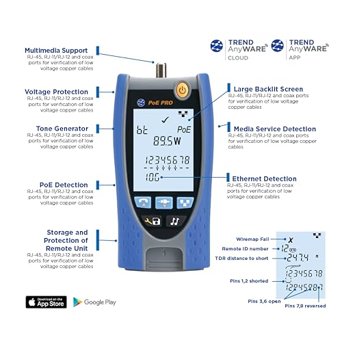 Image of TREND Networks | R158006 | PoE Pro | Cloud Connected Data Cable and PoE Verifier | Includes Cable Testing Features of the VDV II PRO | Advanced Wiremap & Troubleshooting Tool