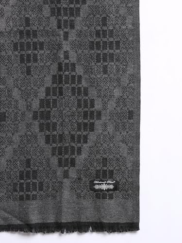 Image of Ravaiyaa - Attitude is everything Men's Geometric Pattern Casual Muffler Winter Wool Long Scarf 72 inchx14 inch Inch (Black)