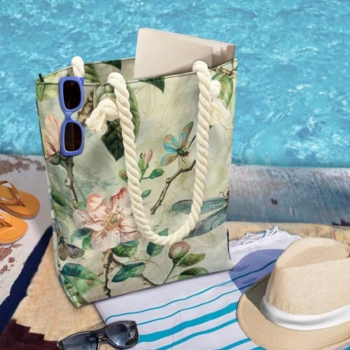 Canvas Beach Tote Bag for Women Ladies Grocery Shopping Reusable Totes Bags Shoulder Handbags Purse Aesthetic 5