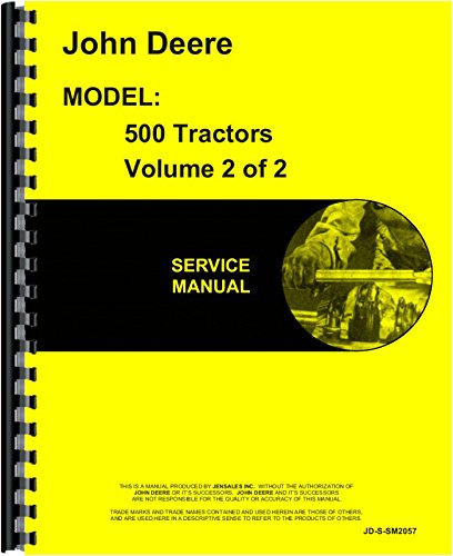 Service Manual John Deere 500 Industrial Construction Tractor sm2057      Plastic Comb