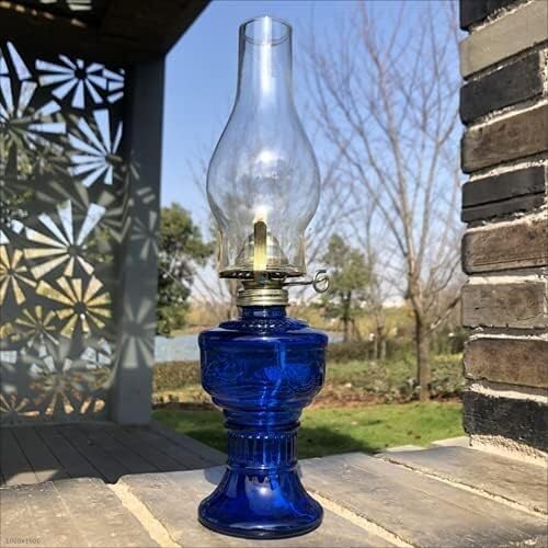 Miniatura 10 de Genérico Araña moderna, Retro Nostalgia Hurricane Lamp Simple Glass Craft Compatible with Home Lighting Decoration Emergency Light DIY Old Table