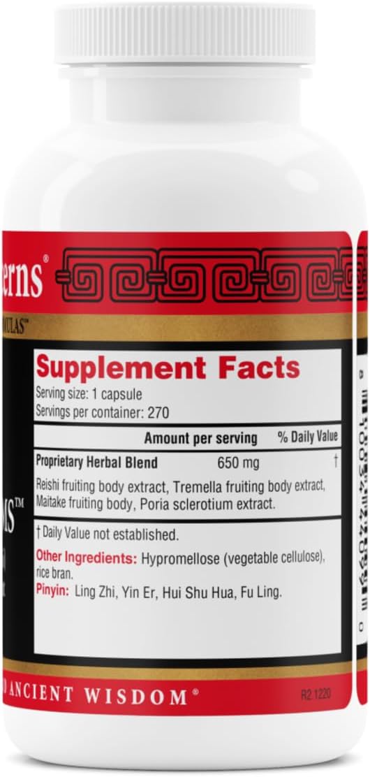 Health Concerns Power Mushrooms – Immune Support & Energy – Reishi, Tremella, Maitake, Poria Mushroom Extract – Digestive & Respiratory Health Herbal Supplement – Qi & Yin Tonic – 270 Capsules - Image 2