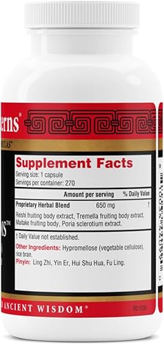 Miniatura 2 de Health Concerns Power Mushrooms  Apoyo inmunológico y energía  Reishi, Tremella, Maitake, extracto de hongo Poria  Suplemento herbario para la salud