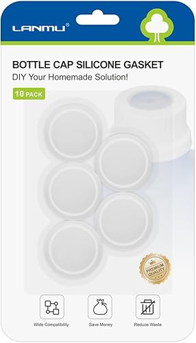 Miniatura 8 de LANMU Kit de tapa de botella de repuesto compatible con botellas de solución de limpieza Swiffer WetJet (paquete de 2 + 10 juntas de silicona)