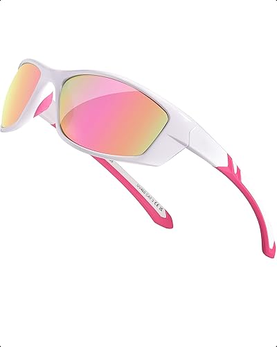 TJUTR Lentes de sol deportivos polarizados para hombres y mujeres, lentes de sol envolventes con lente UV400 para ciclismo, pesca, correr