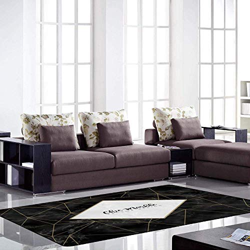 Grand tapis de sol effet marbre chic et antidérapant pour salon - 4
