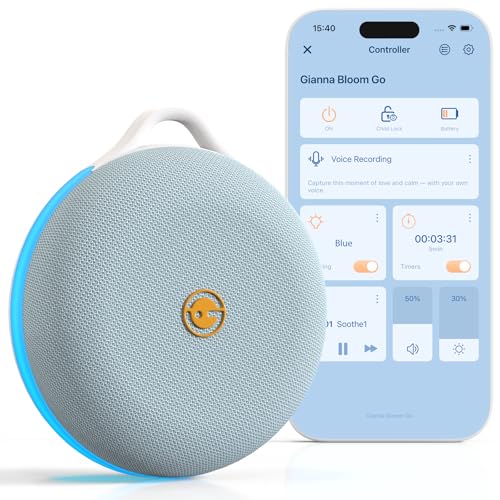 Gianna Portable White Noise Machine for Baby Sleeping- Sound Machine with Personal Voice Recording, Night Light, Rechargeable Battery for Travel