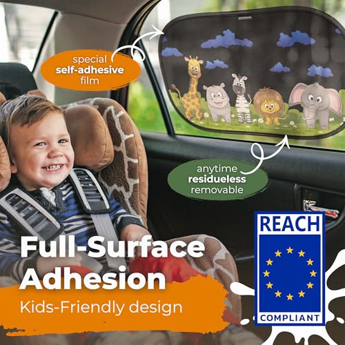 Image of CARAMAZ Car Window Shade for Baby with Certified UV-Protection 2 Pack - 20 inchx12 inch