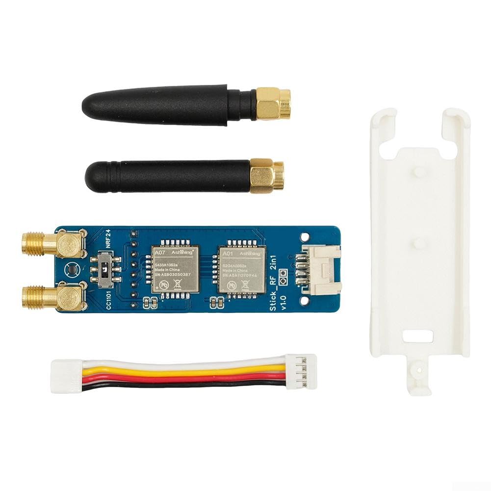 DAZZLEEX Para M5Stack StickC Plus 2 en 1 Módulo RF CC1101 NRF24 IoT Placa de Desarrollo con antenas y cable Grove para proyectos de comunicación inalámbrica (con cáscara)