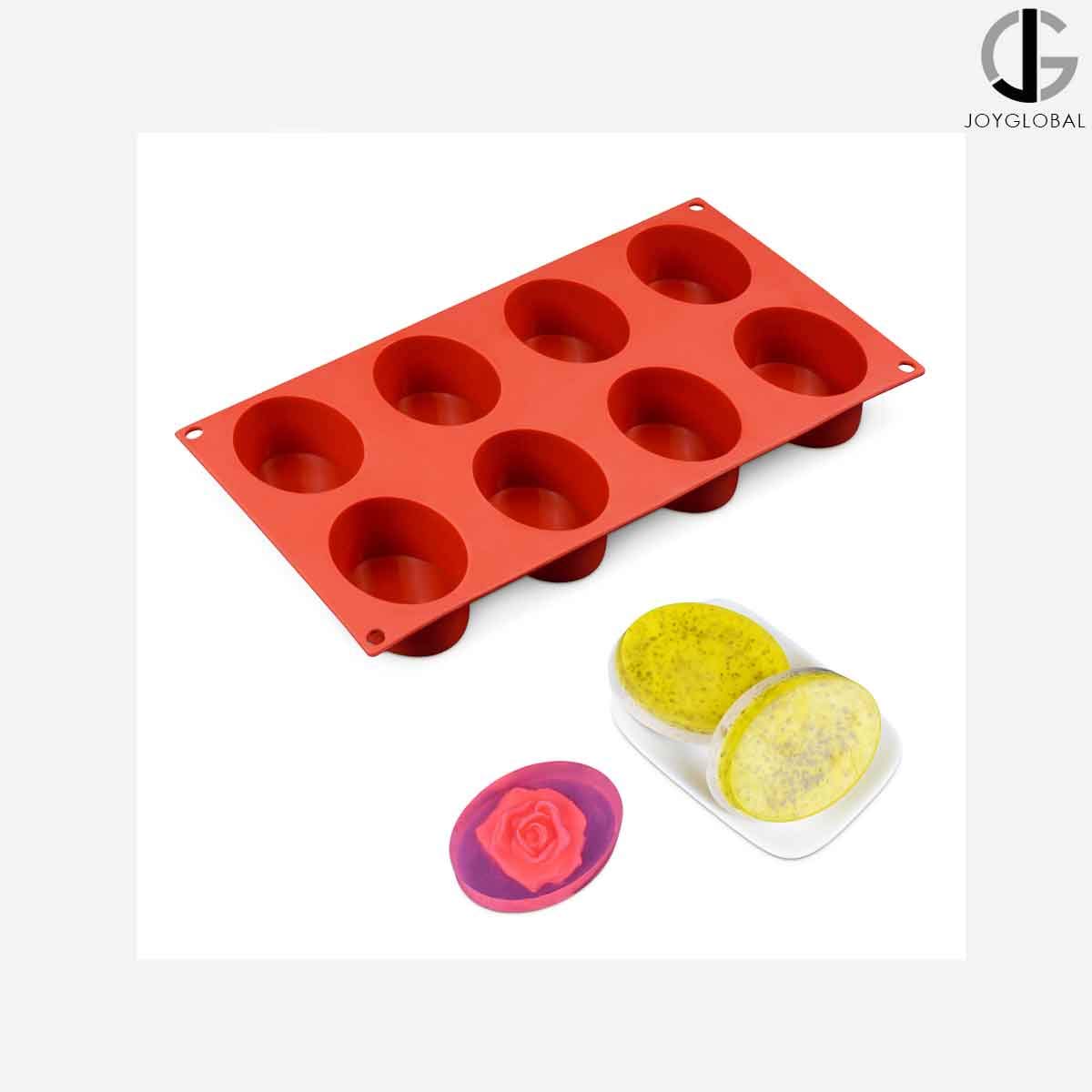 JoyGlobal Silicone 8-Cavity Oval for Soap - 80 Grams 4