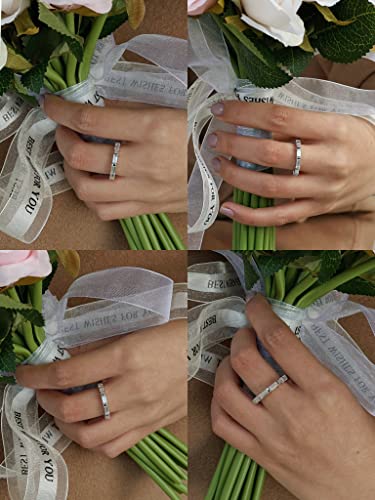 Michooyel S925 Baguette Eternity Ring Wedding Band Ring Cubic Zirconia Stacking Ring Sterling Silver Ring for Women2