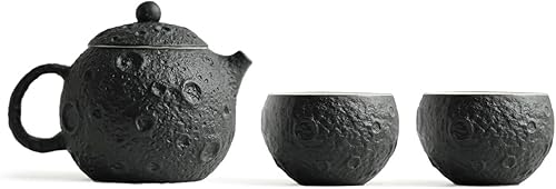 TUCHACA Mini juego de té Gaiwan, bonita taza de té de conejo con bolsa portátil para viajes, tetera Gongfu de cerámica china con 1 olla de vidrio y