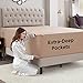 Empyrean Taupe Extra Deep Pocket Fitted Sheet Queen, Hotel Luxury Queen Fitted Sheet Only Easily Fits 18 to 24 Inch Mattress, Super Soft, Wrinkle-Free, and Breathable Bottom Sheets with Corner Straps