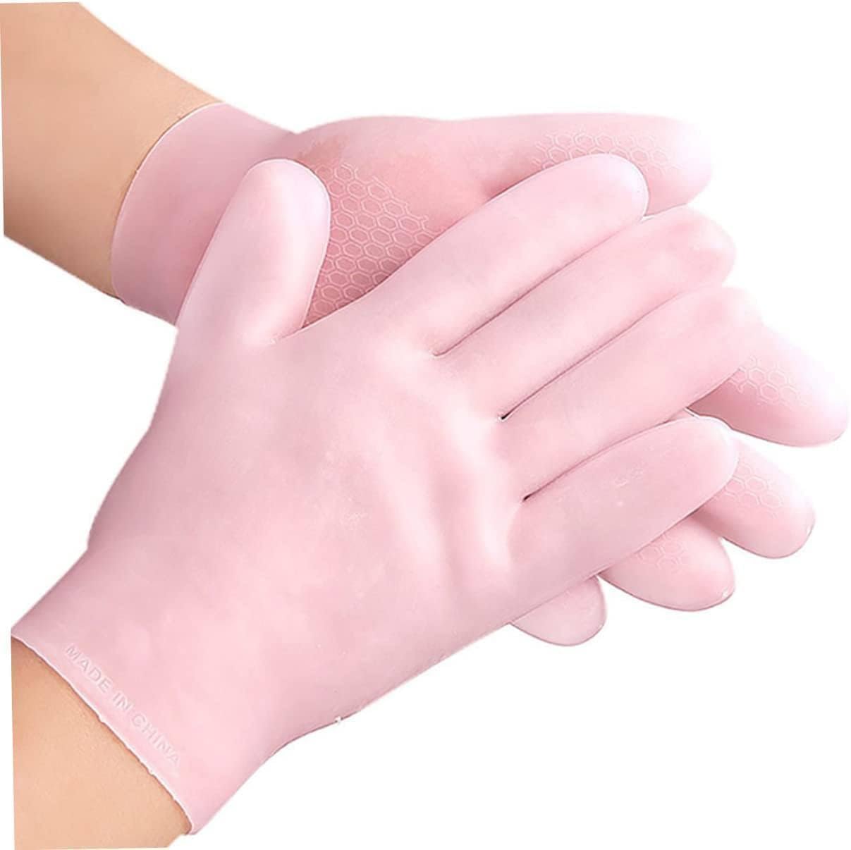 Buyzie Silicone Moisturizing Gloves Spa Gel Hydrating Gloves Women's Hand Care Gloves, Anti Slip Aloe Lotion Gloves for Repairing Dry Hand, Calluses-image-1