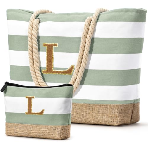 Becokan Beach Tote with Makeup Bag