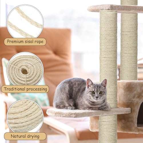 400 pies de cuerda de sisal para rascador de gatos miniatura 6