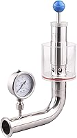 Vista 4 de DERNORD SS304 Sanitaria 1.5 "Tri Clamp Válvula de Seguridad Ajustable de Alivio de Presión con Manómetro