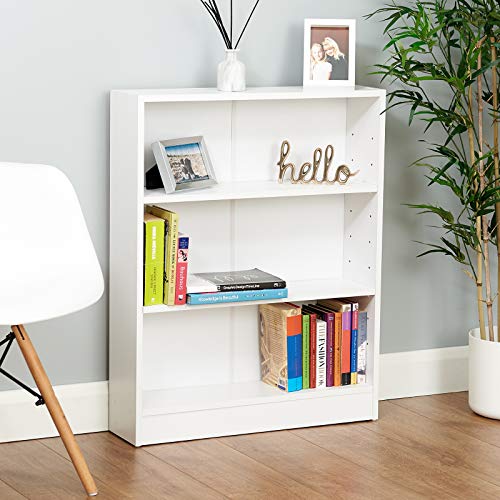 Hartleys White 3 Tier Bookcase