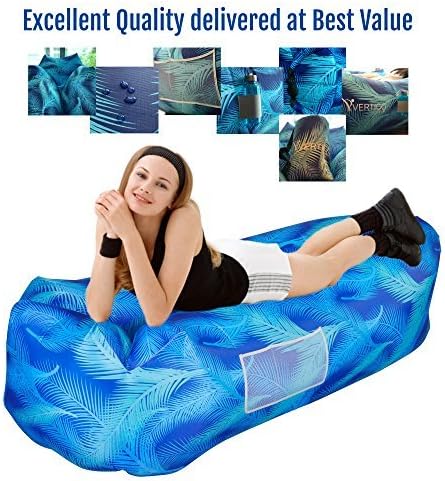 VERTICOAIR Best Design Comfy Pillow While Sleeping, Air Filled Beach Lounger, Inflatable Air Lounger Better Than Hammock, Pool Couch, Lounge Chair, Sofa Suitable for Outdoor Camping Hiking