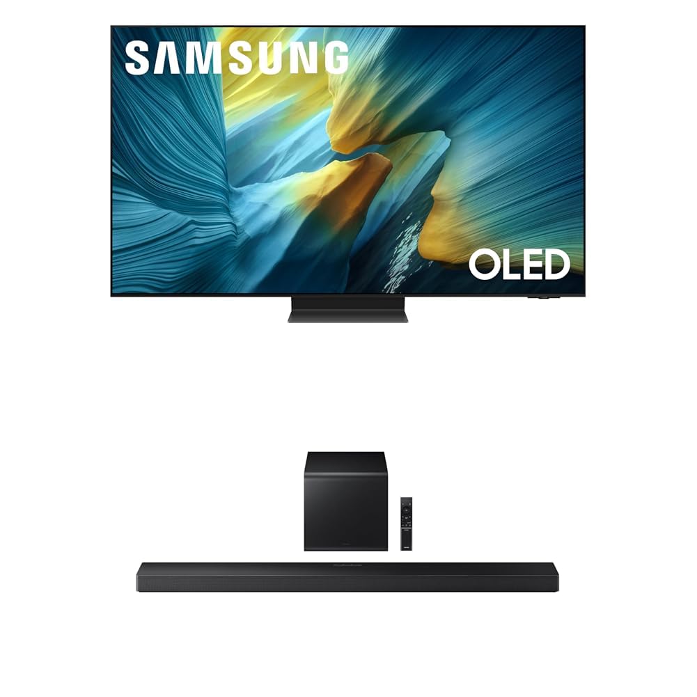 Samsung 77-Inch Class OLED S95F 4K Glare Free Smart TV (2025 Model) NQ4 AI Gen3 Processor, OLED HDR Pro, Motion Xcelerator 164Hz + Samsung Q-Series Soundbar HW-QS700F 3.1.2 ch Subwoofer (2025 Model)