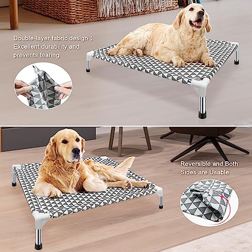 Elevated Outdoor Dog Bed, Medium Size, Cotton Material, Non-Slip Feet, Fits up to 70lbs - Image 4