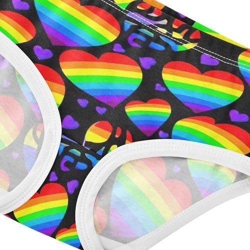 Rainbow Hearts Purple Hearts Black Toddler Girls Underwear 2t Cotton Panties for Girl Animals Underpants Briefs4